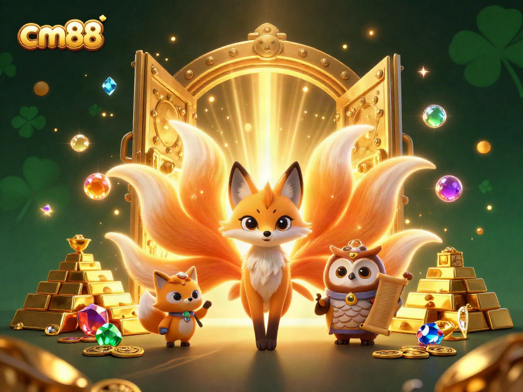 Experience the thrill of cm88 with a vibrant 3D illustration showcasing winning casino elements.