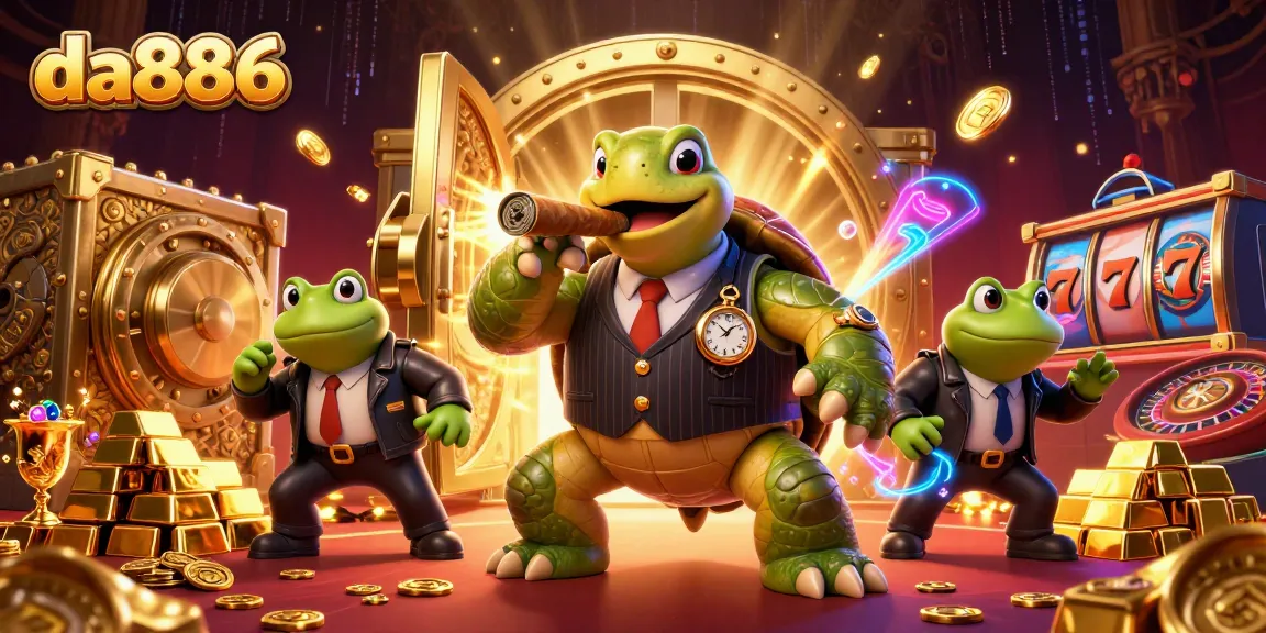 Engage in thrilling gameplay at da886 casino, featuring iconic gambling symbols and vibrant characters.