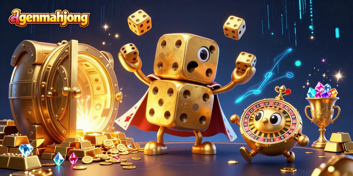 Experience the excitement of agenmahjong with immersive 3D illustrations of casino elements and win potential.