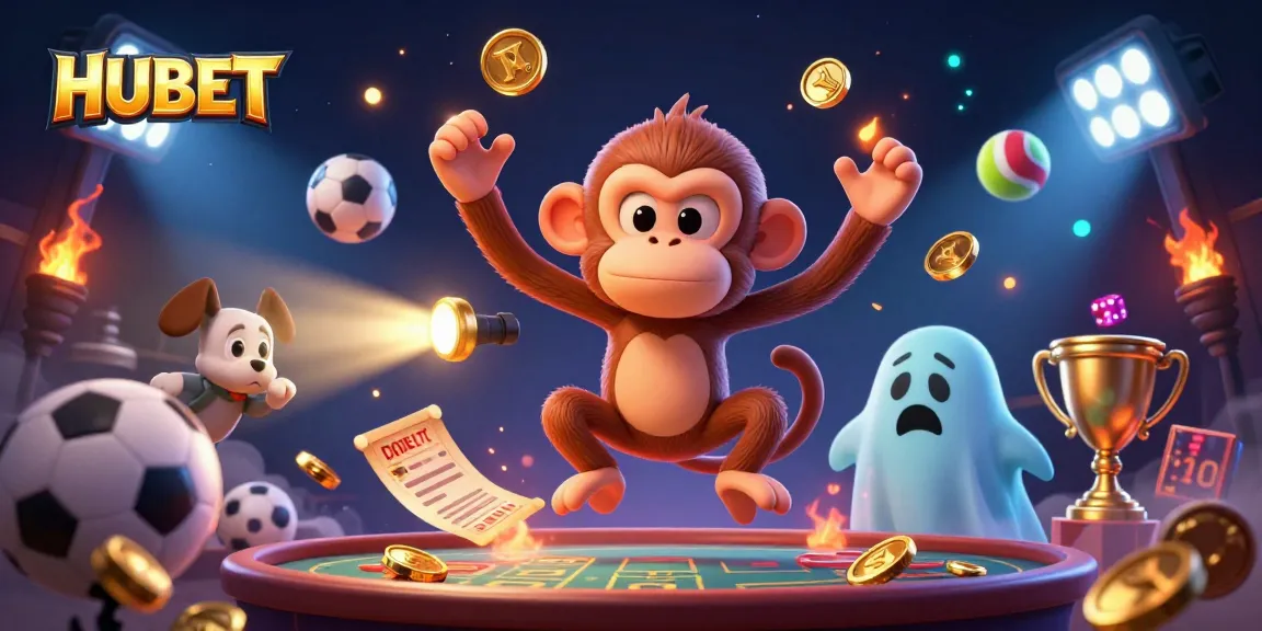 Experience the thrilling gameplay at HUBET with dynamic elements in this captivating casino illustration.