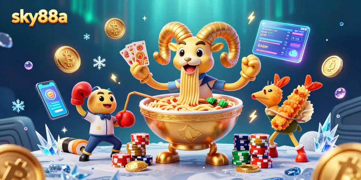 Engage with vibrant gaming action at sky88a, featuring unique 3D casino characters and crypto elements.