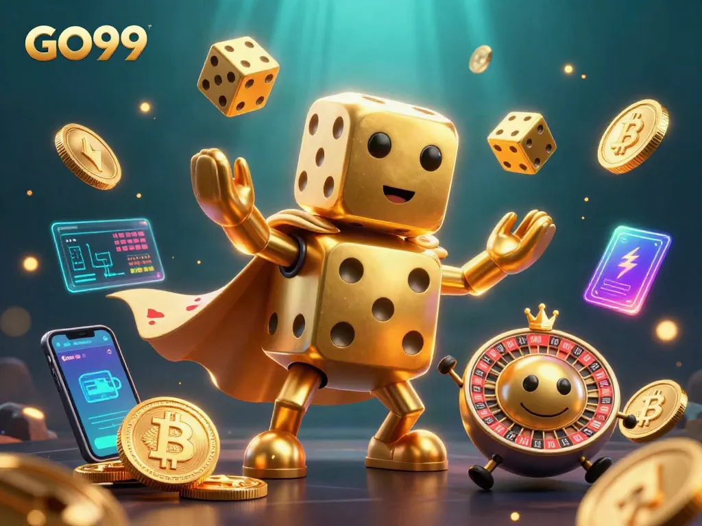 Experience the thrills of GO99 with dynamic casino characters and vibrant gambling elements.