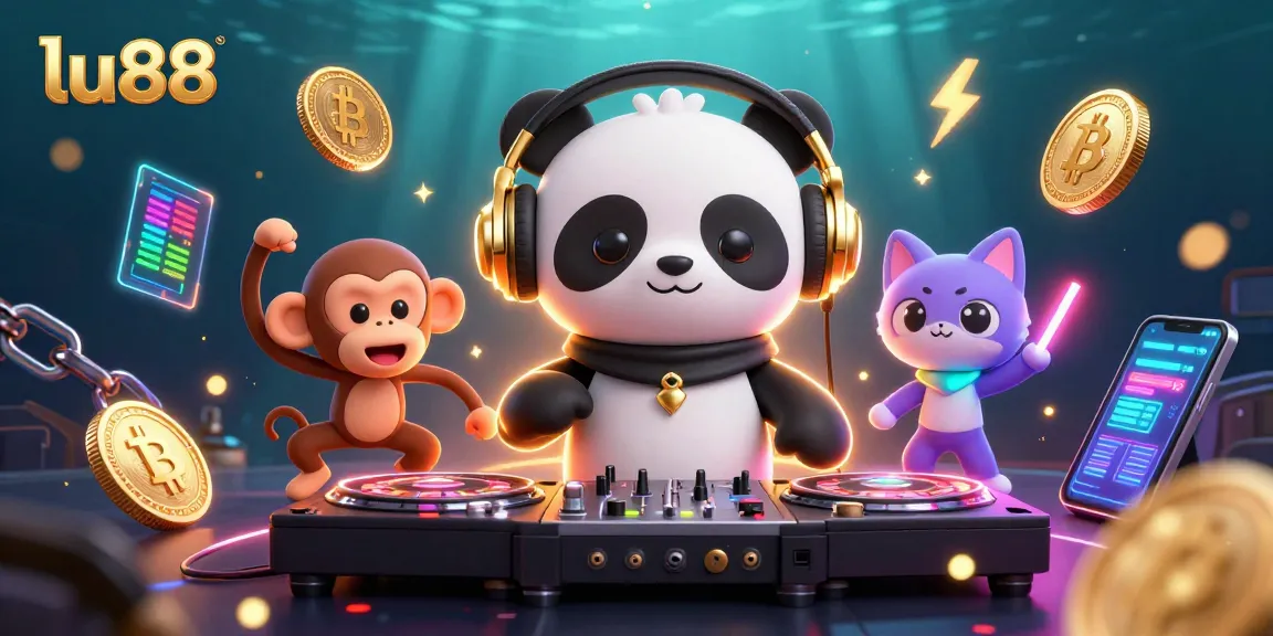 Experience the vibrant energy of lu88 with 3D characters in a casino rave scene.