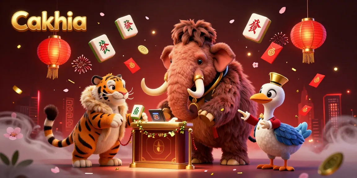 Cakhia invites excitement with a vibrant casino scene featuring a woolly mammoth bouncer, a saber-tooth tiger VIP, and a dodo bird doorman.