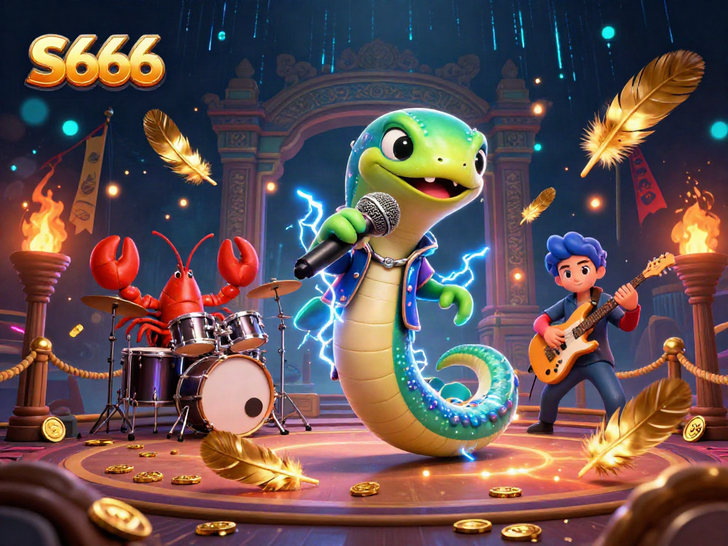 Experience S666's dynamic casino scene with a DJ eel, lobster drummer, and seahorse guitarist illustrating underwater thrills.