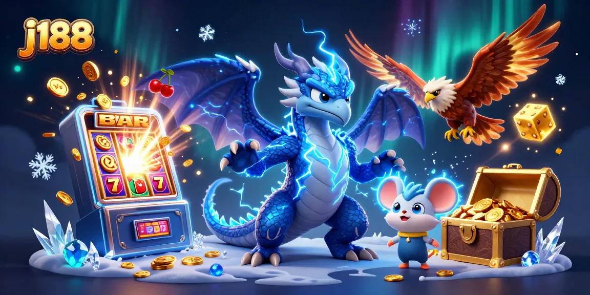 Experience thrilling gameplay with j188 and exciting casino elements in this vibrant 3D illustration.