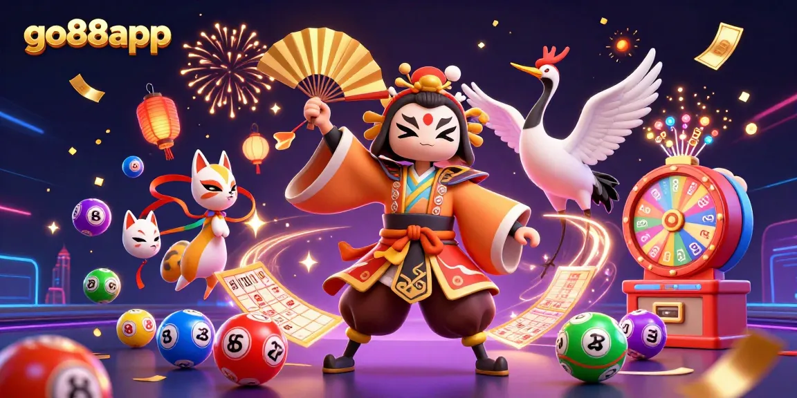Experience thrilling gameplay with go88app featuring vibrant lottery balls and festive elements.