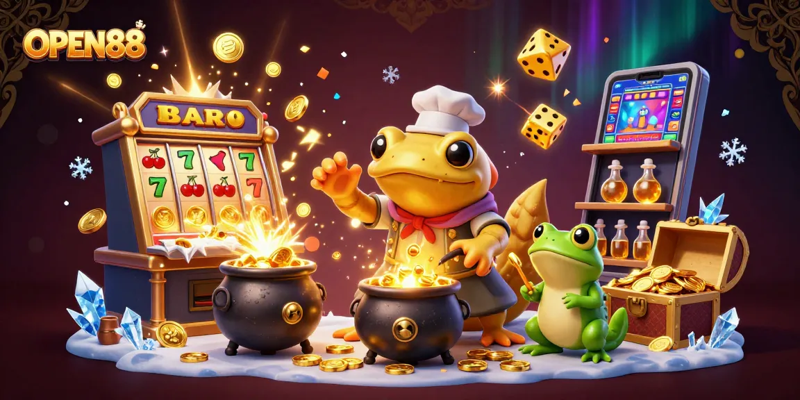 Experience thrilling wins at OPEN88 with a vibrant gold transmutation scene from a casino world.