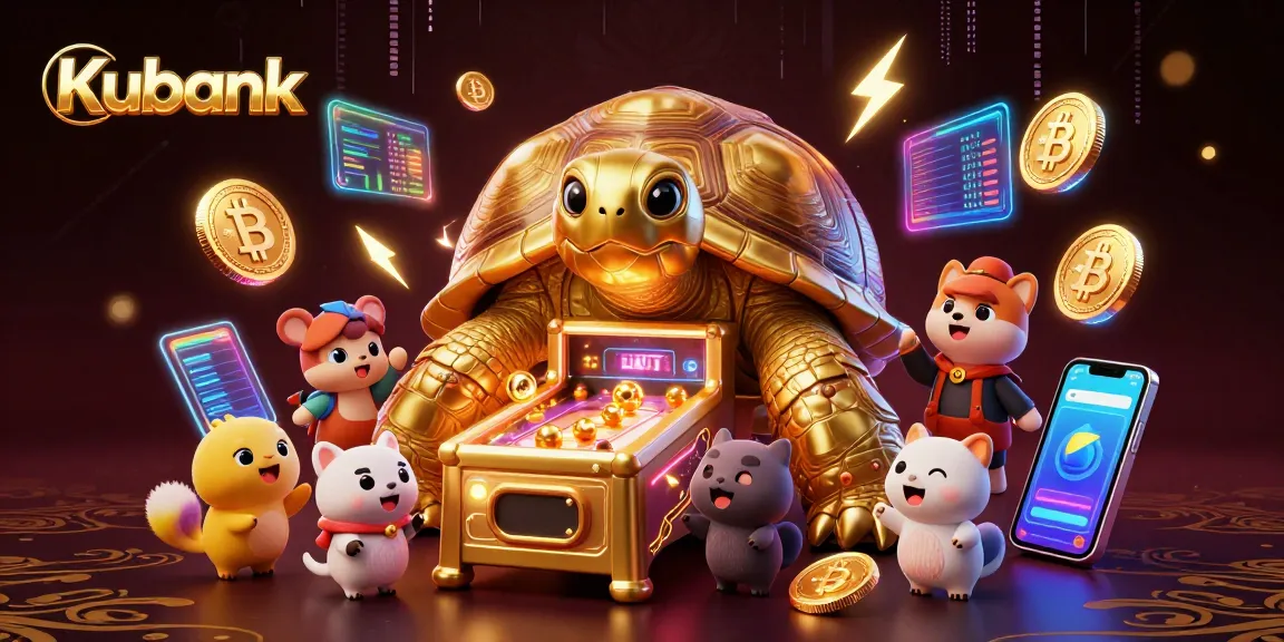 Engage with Kubank's thrilling casino action featuring a golden tortoise pinball machine.