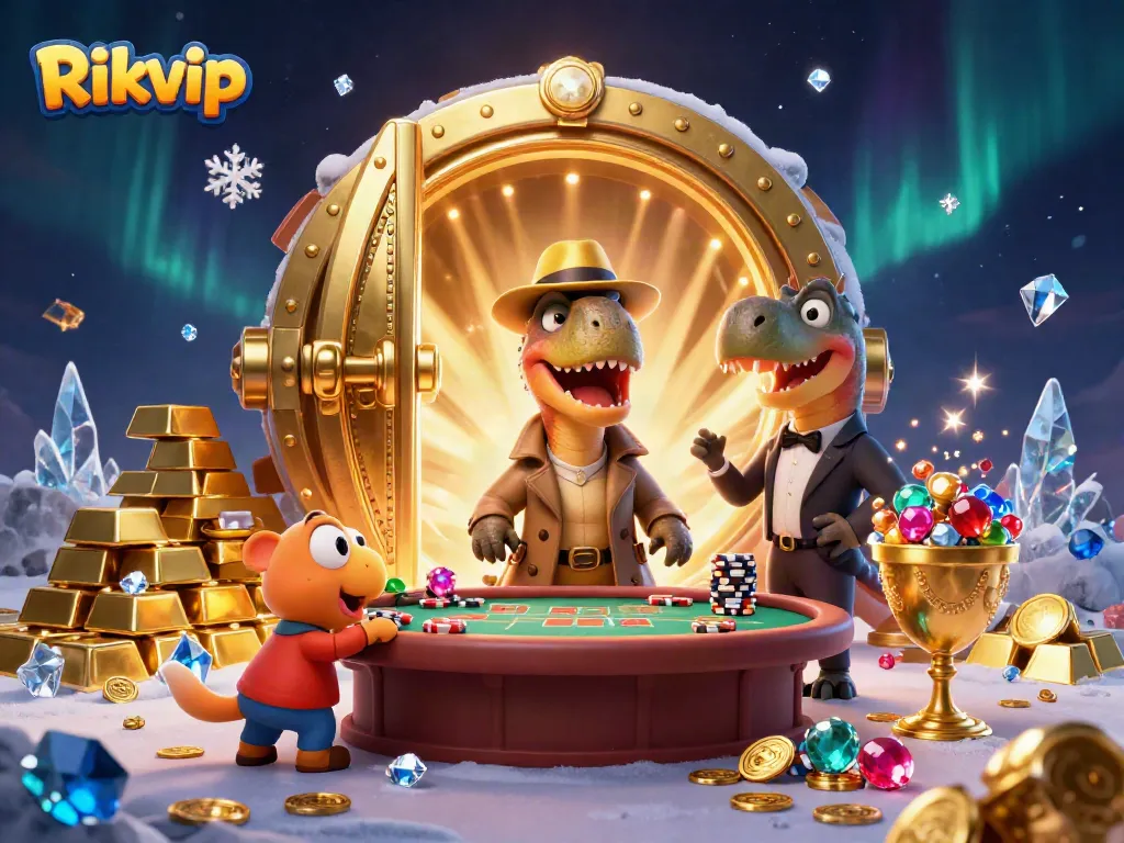 Players engaging in thrilling games at Rikvip casino with animated dinosaur characters.