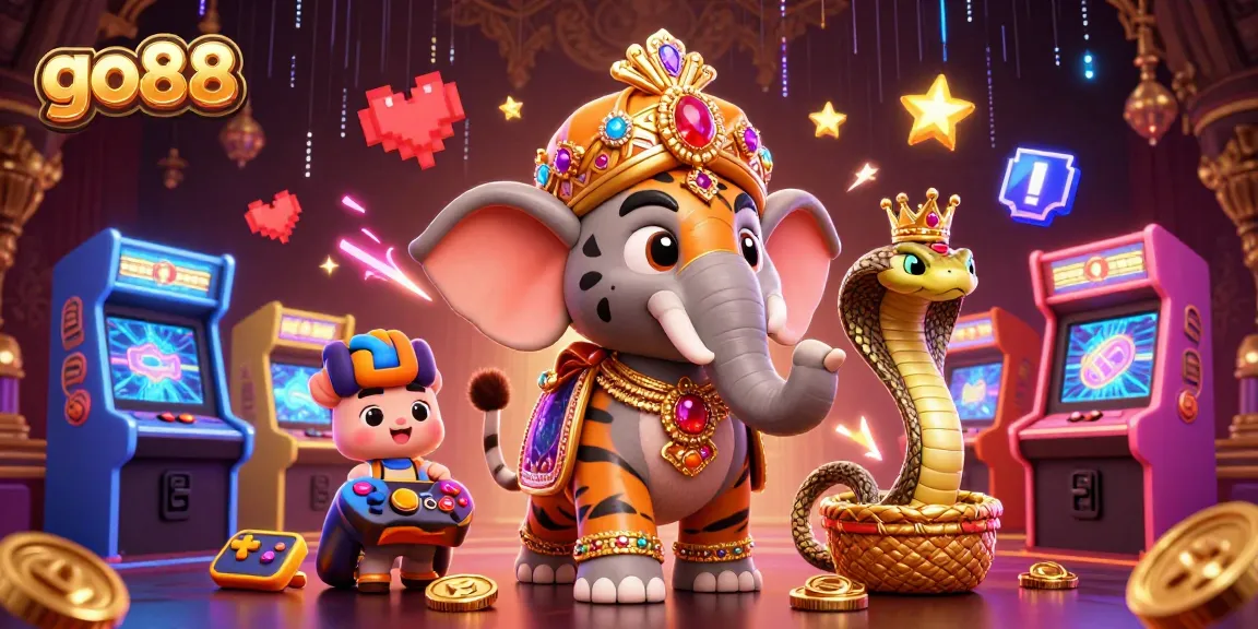 Experience thrilling gameplay with go88's vibrant casino elements featuring a maharaja and elephants.