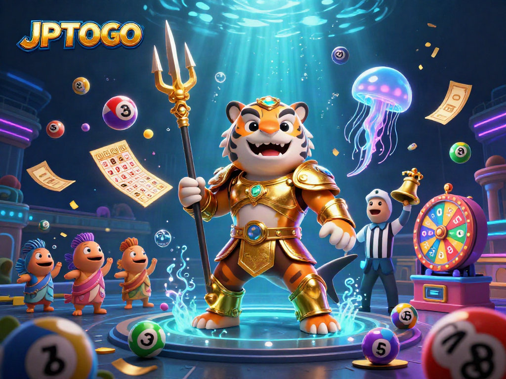 Engage in thrilling gameplay with JPTOTO amidst a vibrant underwater casino scene.