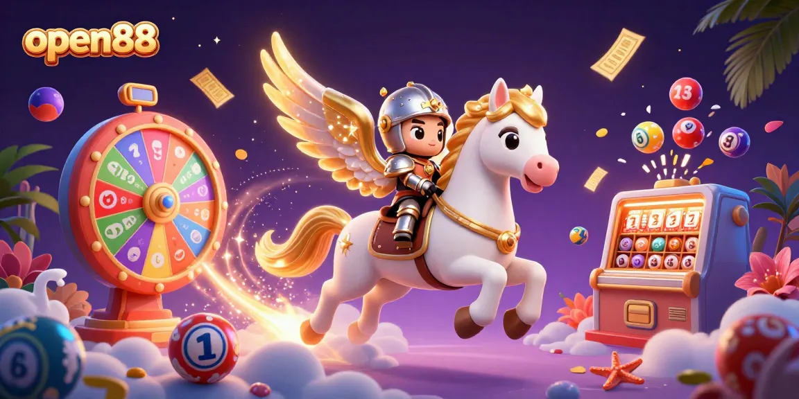 Join the fun with open88 as a celestial horse and knight explore exciting gaming elements!