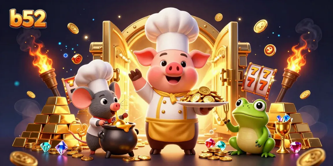 Engaging scene capturing b52 casino excitement with gold coins, live action, and vibrant characters.
