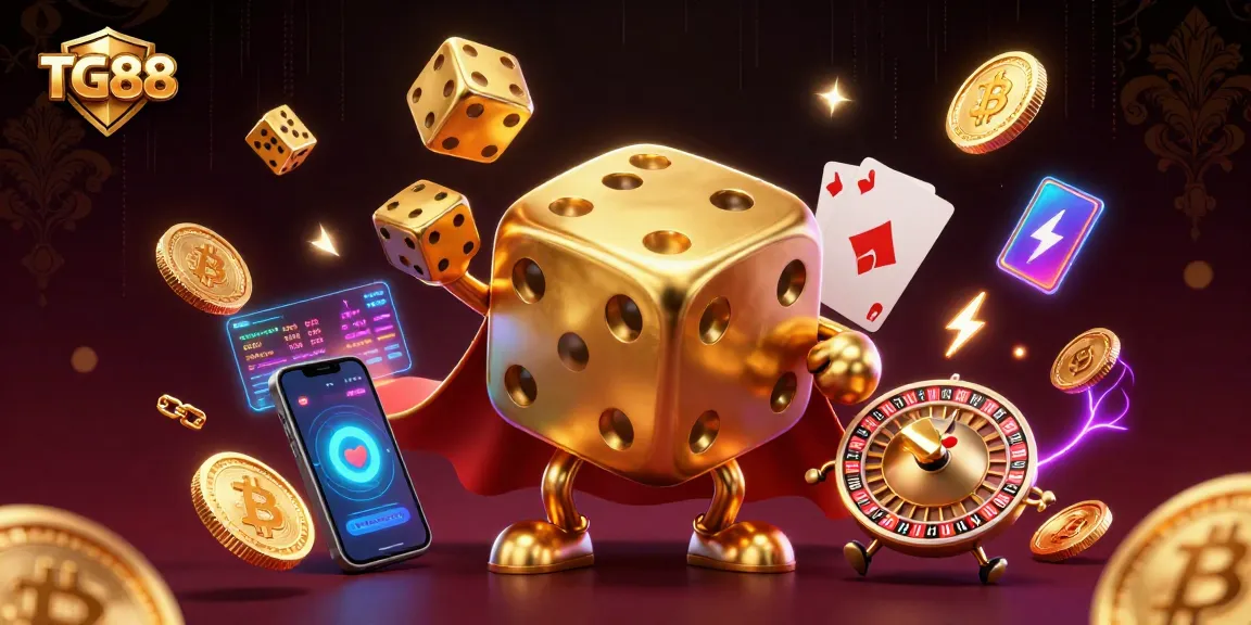 Engage in thrilling gambling with TG88's dynamic 3D casino scene featuring cartoon characters.
