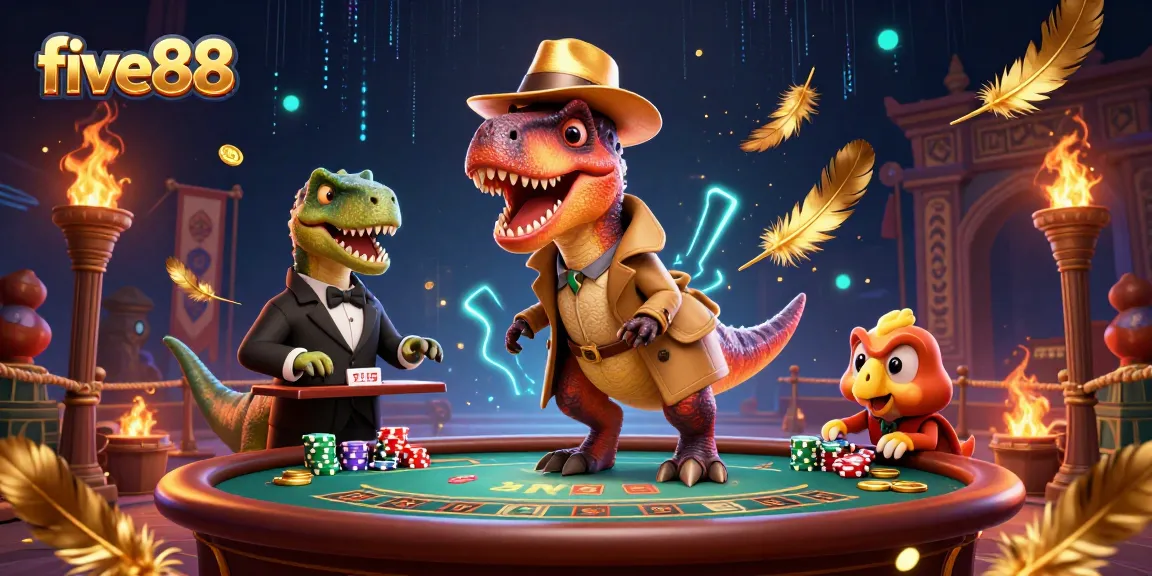 Experience exciting blackjack with five88 as a velociraptor in a trench coat sneaks chips from under the stegosaurus pit boss watch.