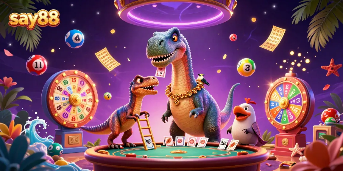 Join the fun with say88, where a giant brontosaurus brings excitement to online gaming!