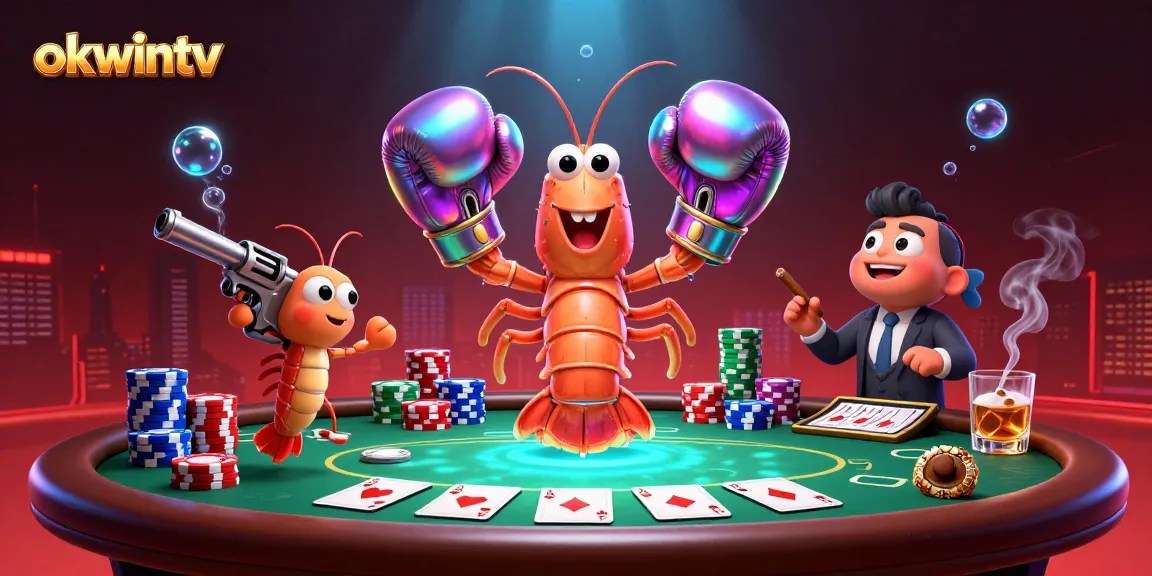Experience thrilling gameplay at okwintv with 3D characters battling for victory at a poker table.