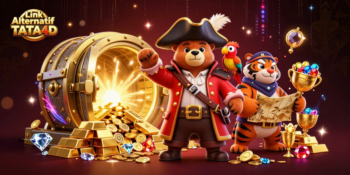 Engage with the excitement of Link Alternatif TATA4D through vibrant 3D casino illustration.