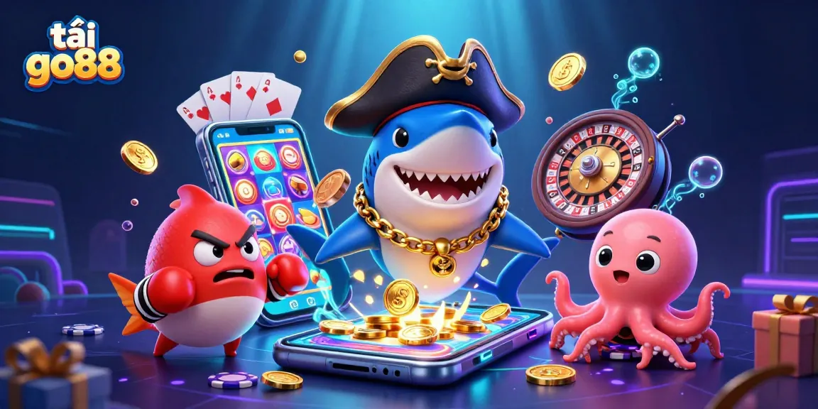 Experience high-energy gaming with tải go88, featuring a vibrant underwater scene with animated casino elements.