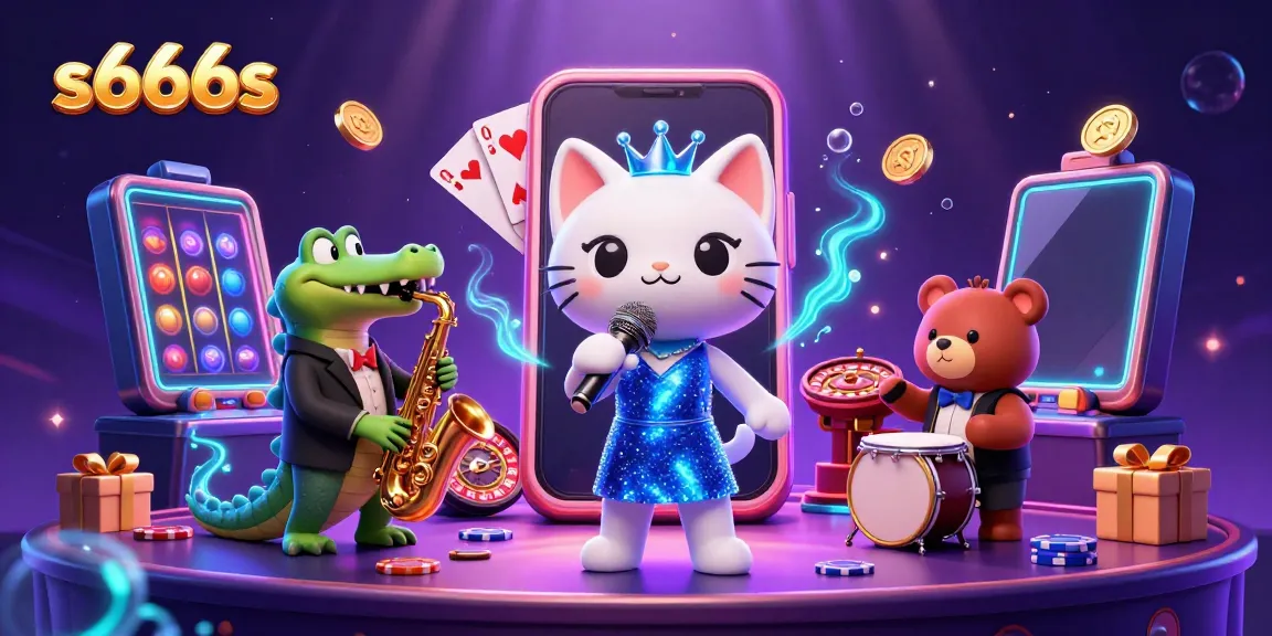 Catch the excitement of s666s with a vibrant casino scene featuring charming characters and games.