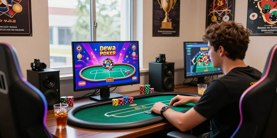 Exciting online poker tournament on Dewa Poker, showcasing Poker Idn Terpercaya gaming setup.