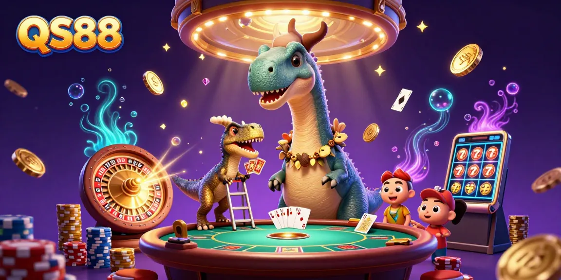 Experience thrilling gameplay at QS88 with enchanting casino elements in a vibrant scene.