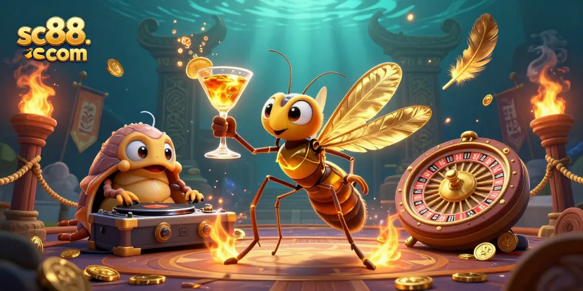 Experience thrilling gameplay at sc88. com with a vibrant casino scene featuring lively characters and dynamic elements.