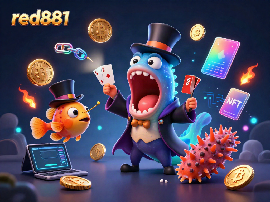 Experience thrilling card tricks with red881 in a vibrant underwater magic scene.