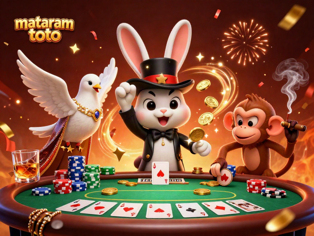 Experience the thrill of mataram toto with captivating characters and vibrant casino elements in action.