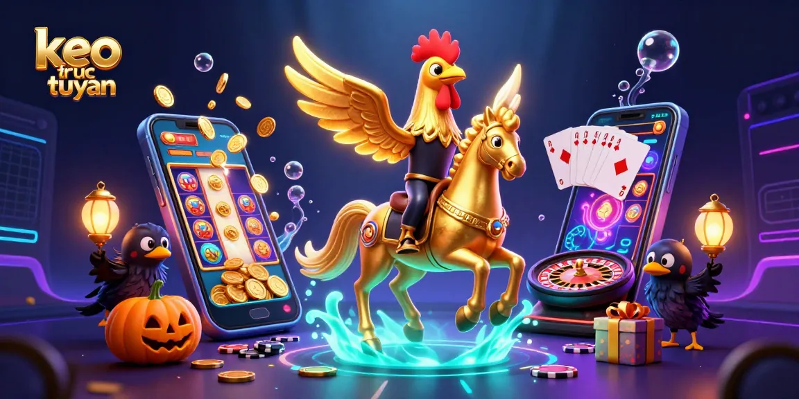 Experience exciting keo truc tuyen action in an engaging casino scene featuring a golden rooster and spooky companions.