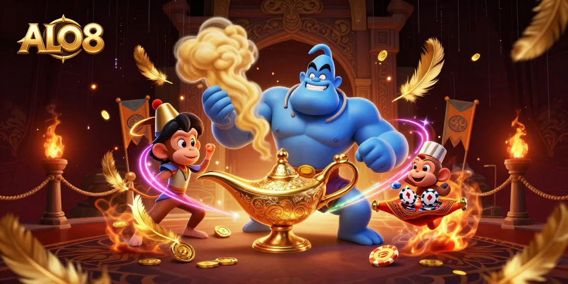 Engage in thrilling ALO8 casino adventures with an illustrated scene of magic and excitement.