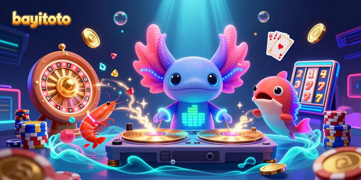Play and win at bayitoto with vibrant casino elements and energetic underwater party scene.