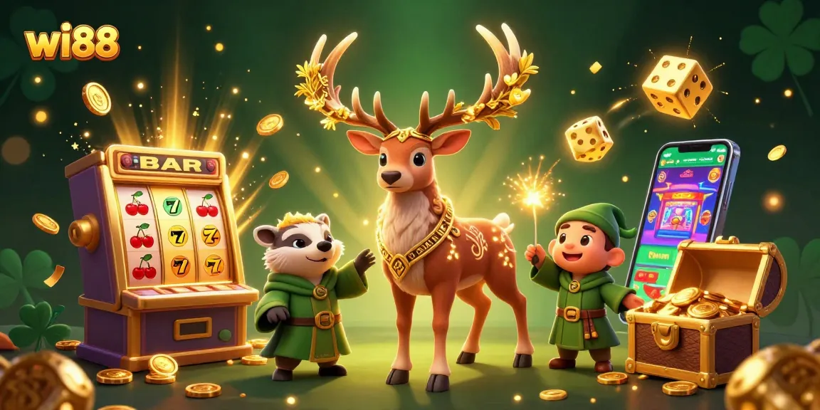 Experience thrilling slots and jackpots at wi88 with dynamic casino elements in vibrant 3D.