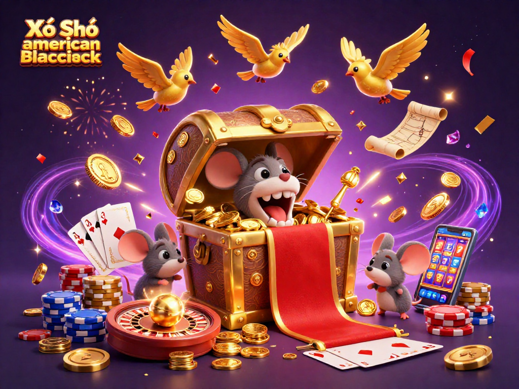 Experience the excitement of Xổ Số american blackjack with dynamic casino visuals and winning elements.