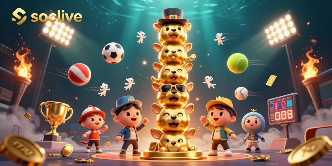 Socolive broadcasts thrilling sports betting action in a dynamic casino-themed illustration.