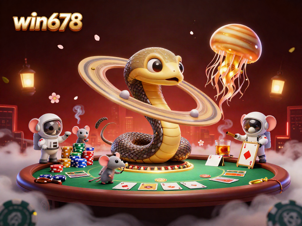 Experience the thrill of win678 with a vibrant cosmic casino featuring interactive characters and rich gameplay elements.