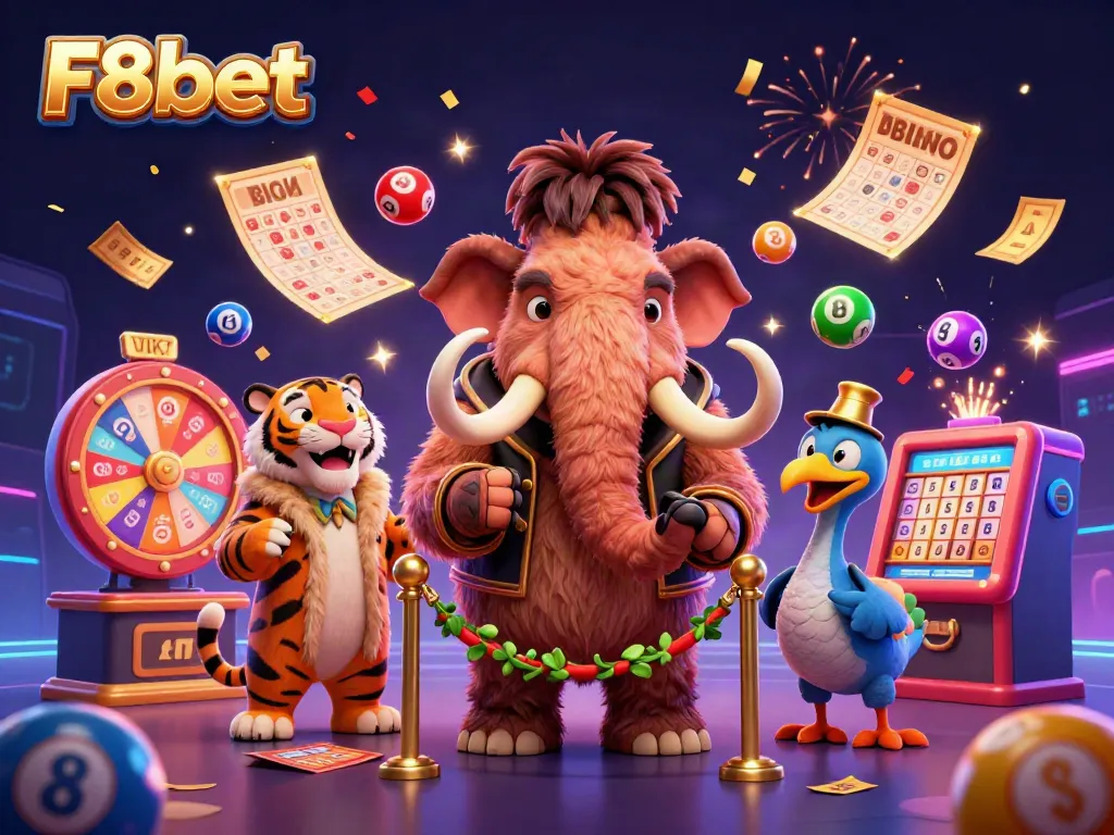 Experience thrilling gaming at F8bet with our vibrant casino scene featuring dynamic characters and elements.