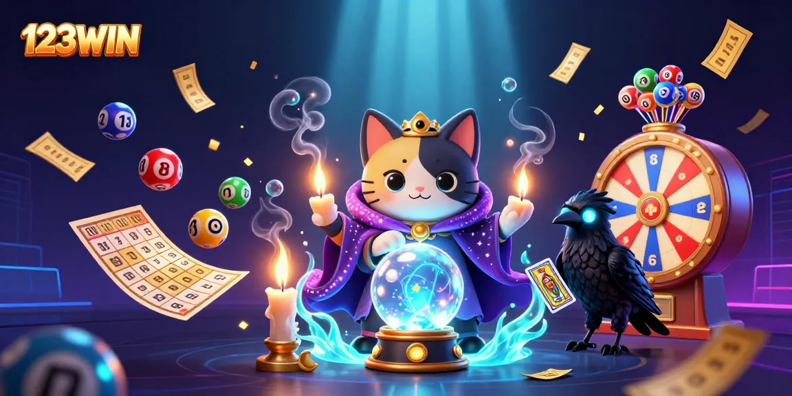 Play games on 123WIN with vibrant lottery elements and a mystical atmosphere for a thrilling experience.