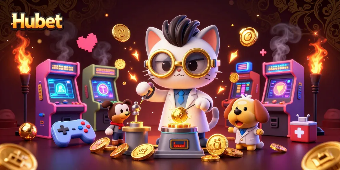 Experience Hubet's thrilling casino adventures with vivid 3D characters and elements in a magical setting.