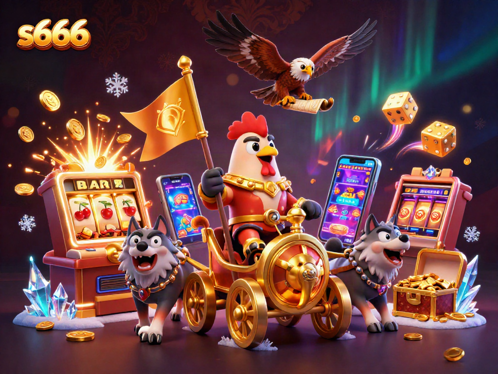 Engage with the thrilling action of s666 games featuring a rooster warlord and slot machines!