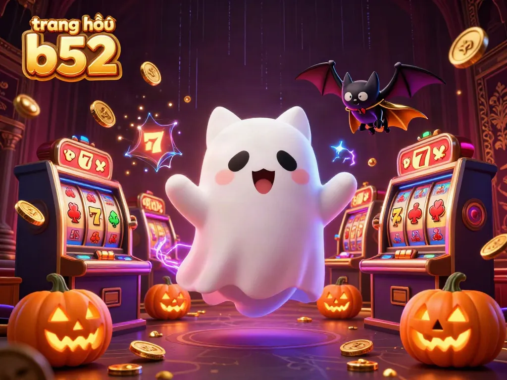 Engage with the enchanting ghost cat in a haunted casino while exploring trang chủ b52's lucky slot machines.