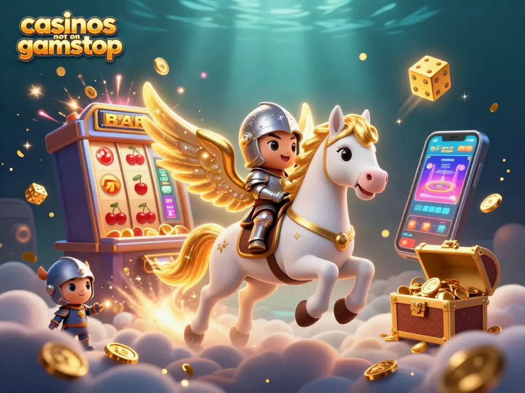 Experience the thrill of gambling with vibrant visuals of casinos not on gamstop, capturing dynamic actions and colorful designs.