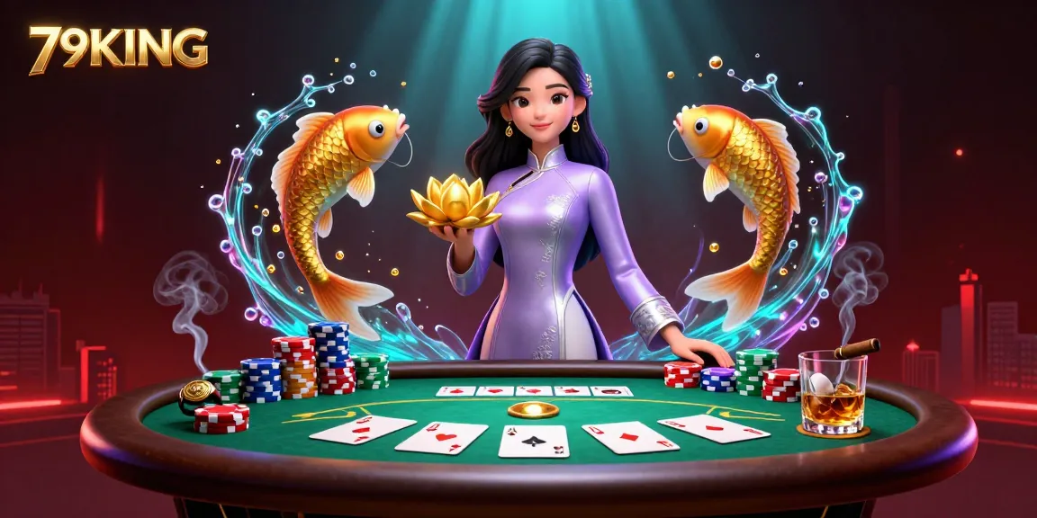 Experience the excitement of 79KING with a vibrant poker scene featuring stunning visuals and dynamic characters.