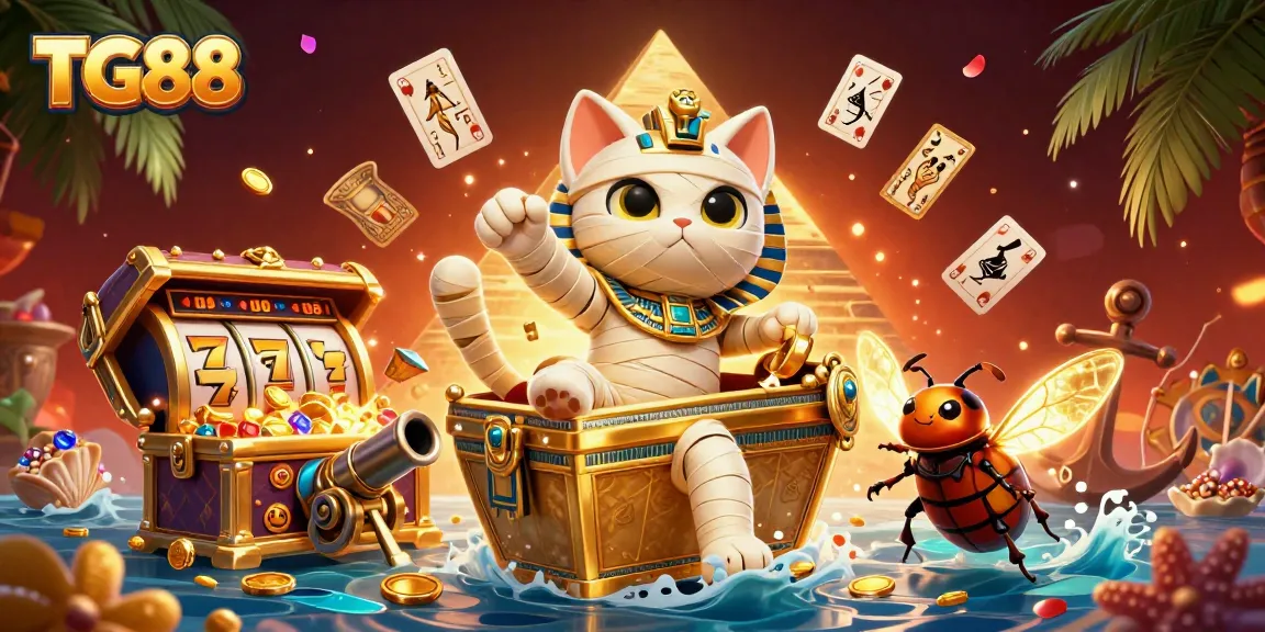 Engage in exciting casino action at TG88 with a vibrant illustration of gaming thrills.
