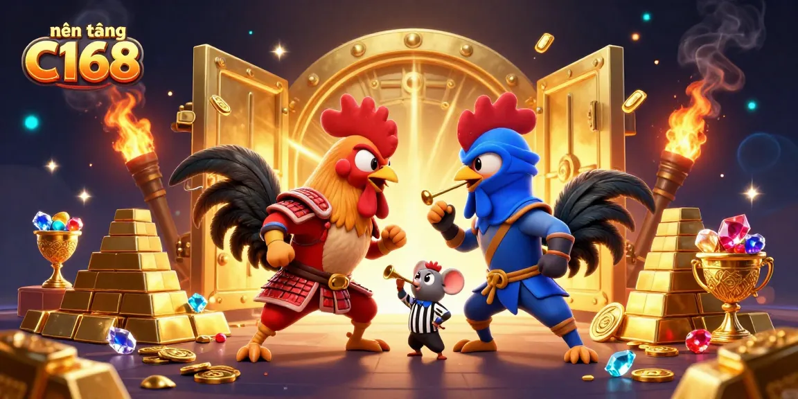 Engage in epic rooster battles at nền tảng C168, with gold treasures and dynamic gameplay.