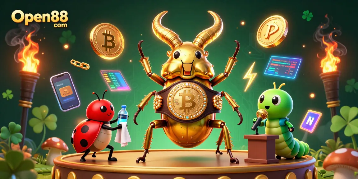 Join the excitement at Open88 com with a colorful 3D casino showdown featuring unique characters and vibrant gaming elements.