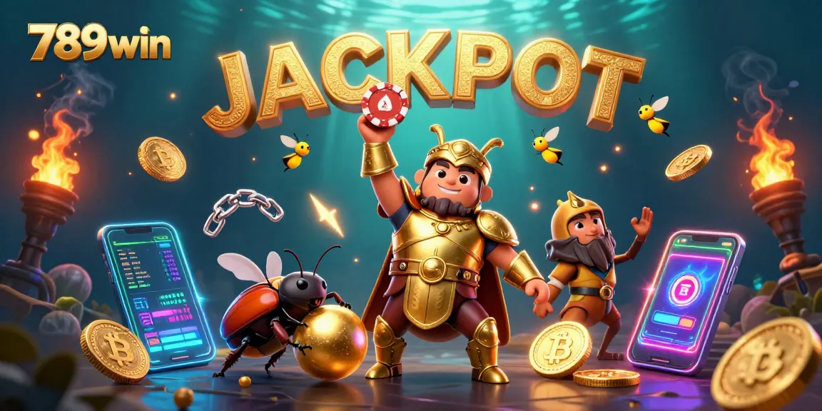 Experience the thrill of winning at 789win with a vibrant 3D illustration showcasing gambling excitement.
