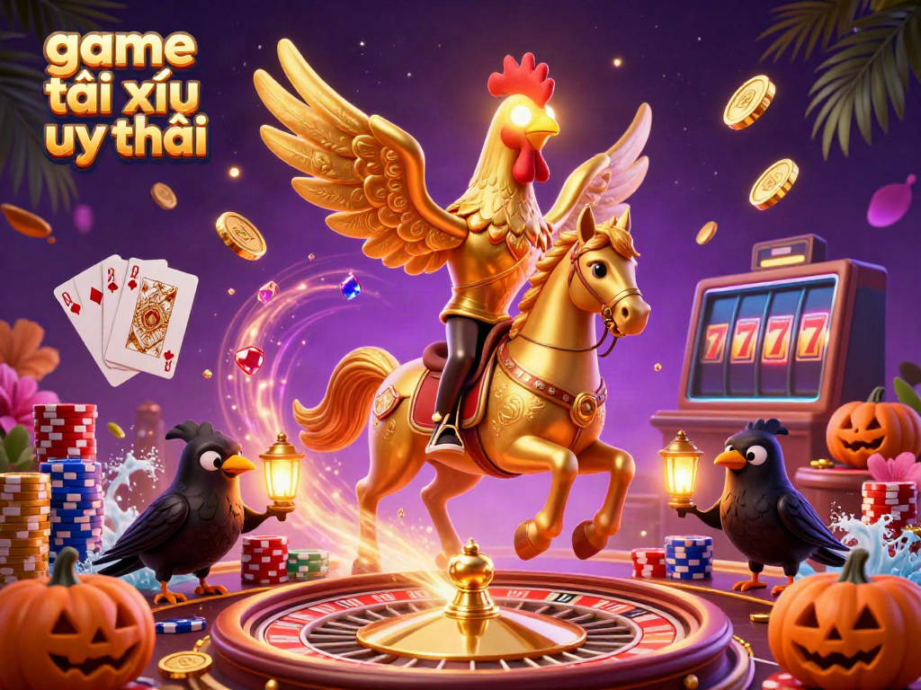 Experience the excitement of game tài xỉu uy tín with this vibrant 3D casino illustration.