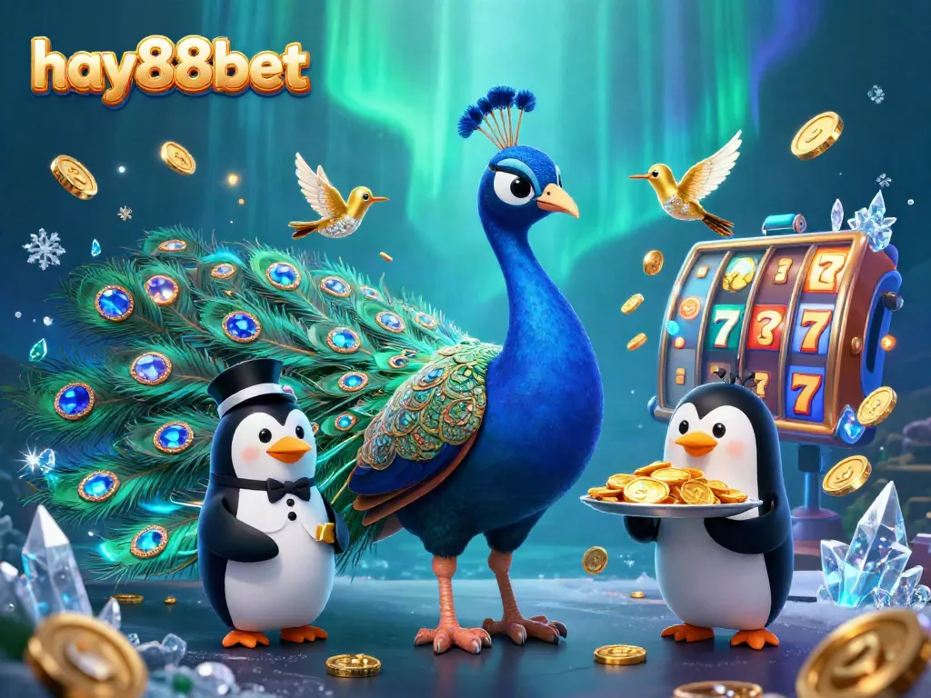 Win big on hay88bet with vibrant slots and casino excitement in this colorful illustration.